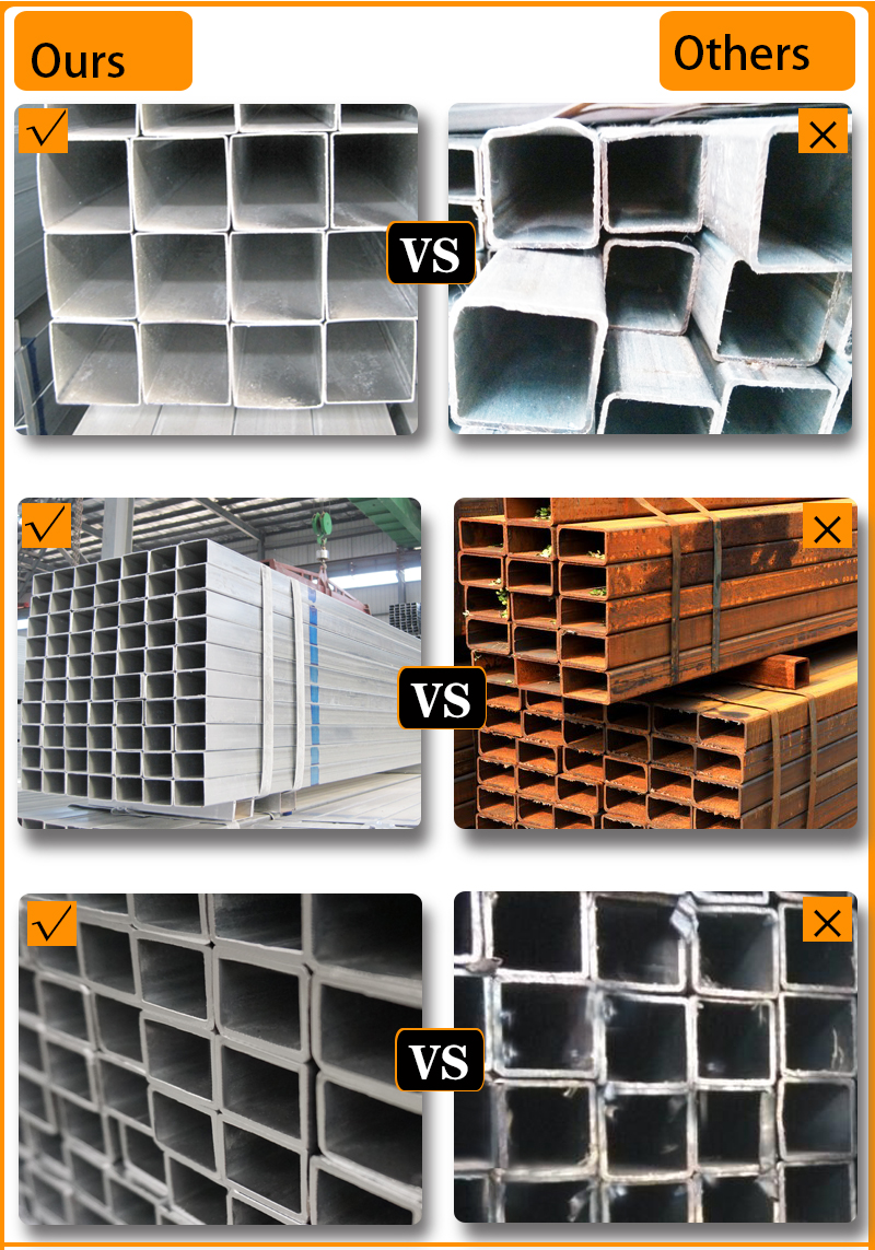 Galvanized Round Steel Pipe Comparison